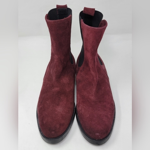 Emanuele Crasto Women's Mid Calf Burgundy Leather Boots Made In Italy Size 39 - Picture 4 of 9